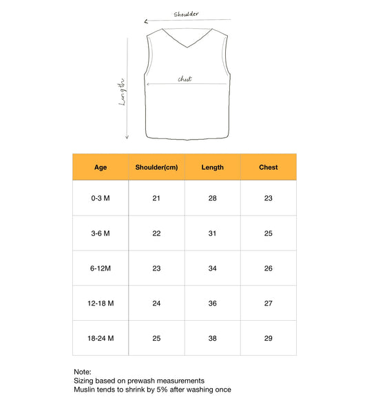 Muslin Jabla Sleeveless - Tiger