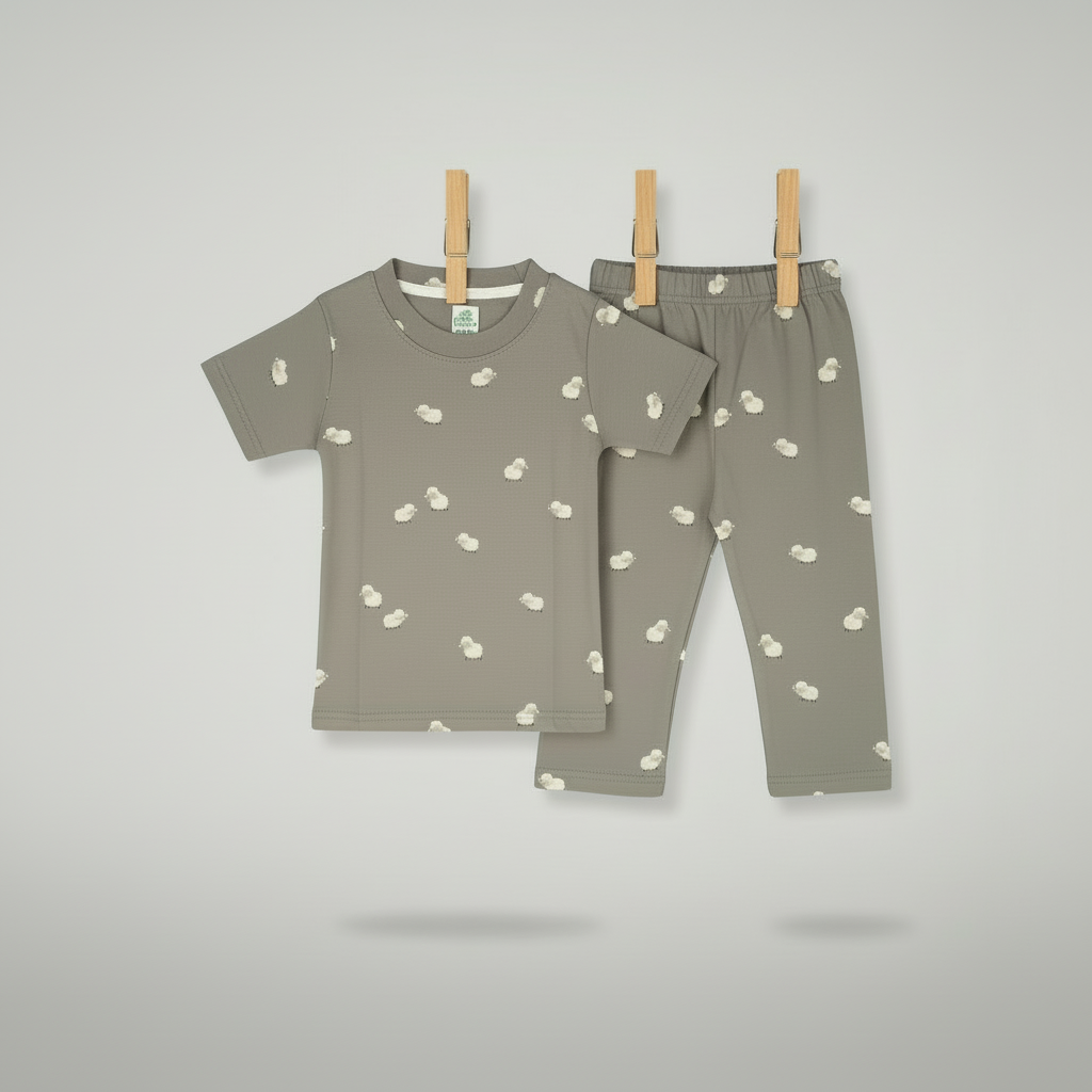 Half Sleeve PJ - Cloudy Sheep