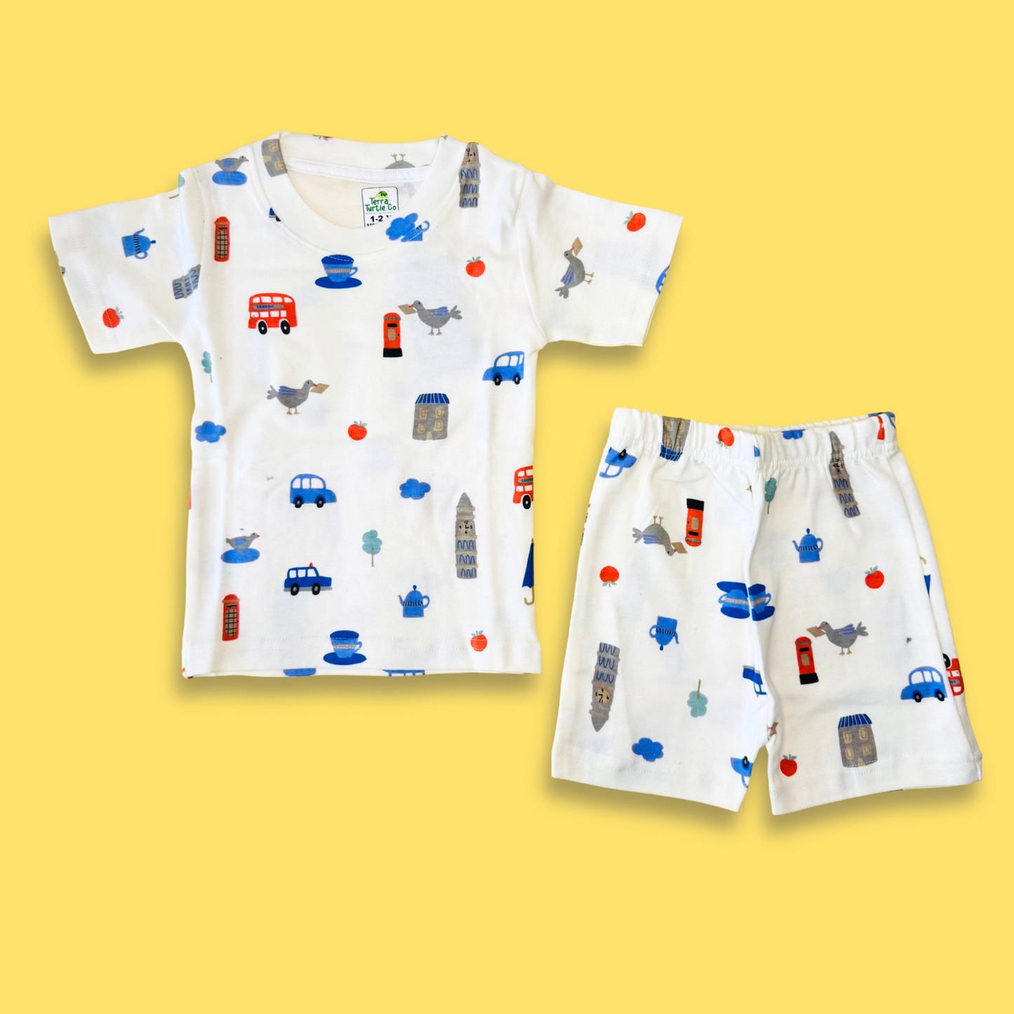 Knitted Shorts Set - London Bus