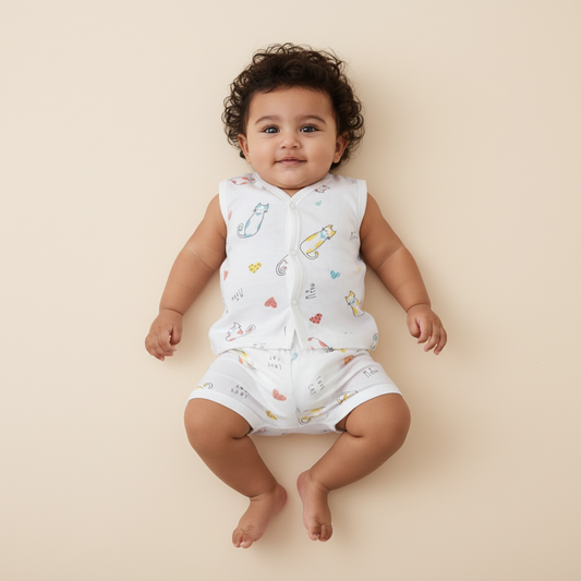 Muslin Jabla shorts set - Cat