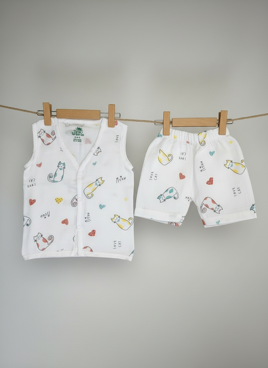Muslin Jabla shorts set - Cat