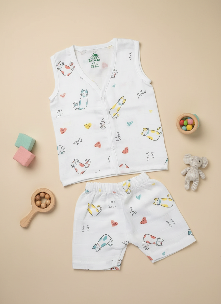 Muslin Jabla shorts set - Cat