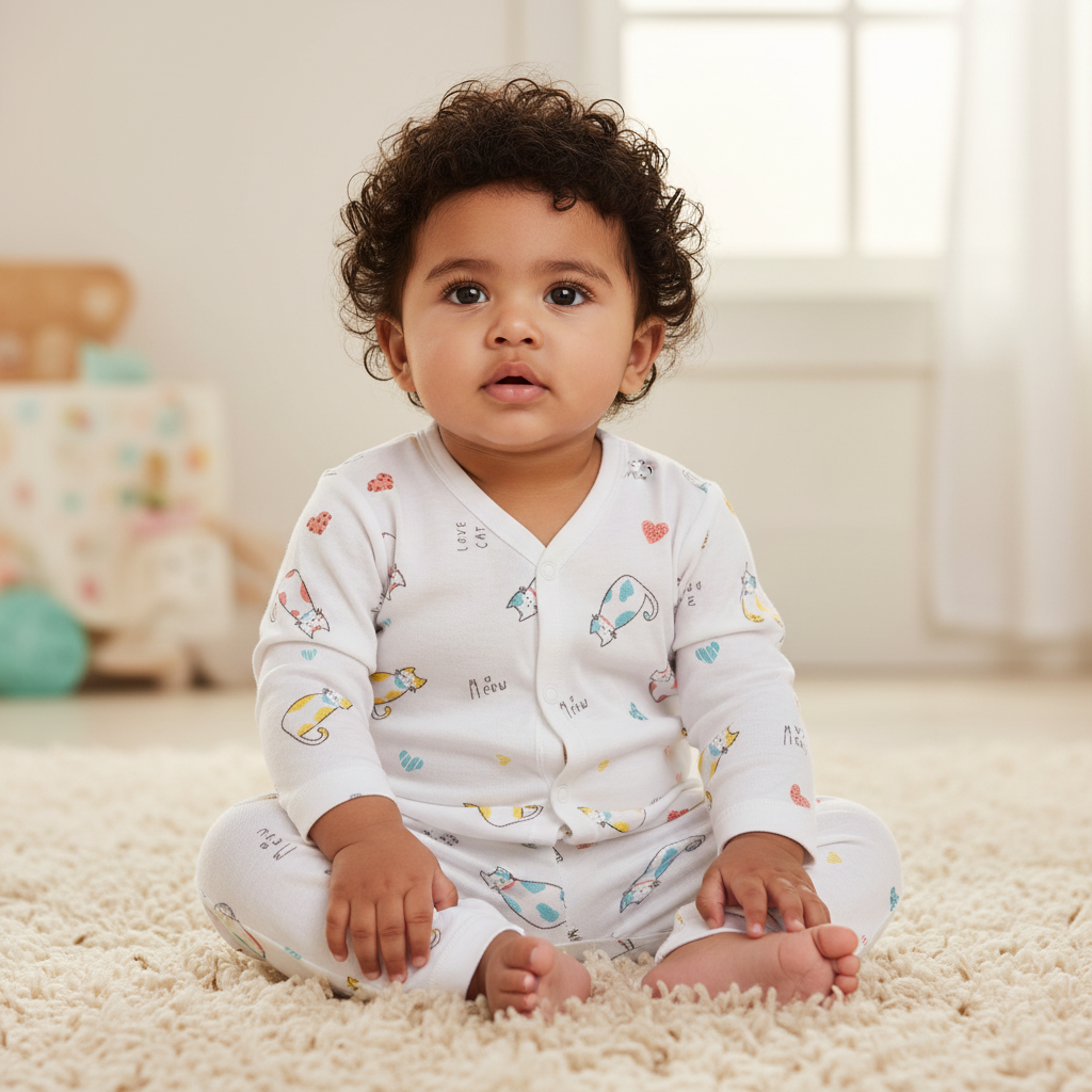 Muslin Pajama Set - Cat